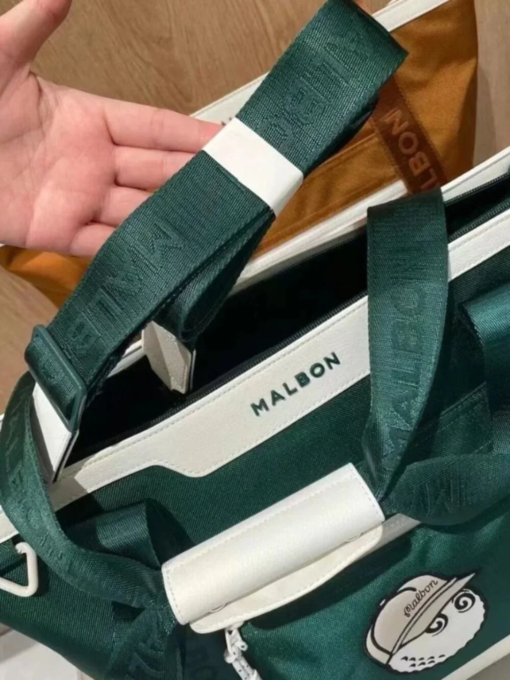 Malbon Golf Handbag Shoulder Bag Brown Green